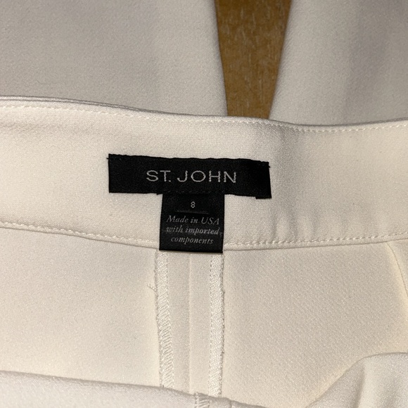 St. John Ivory cream sailor wide leg pant size 8 - Picture 4 of 8